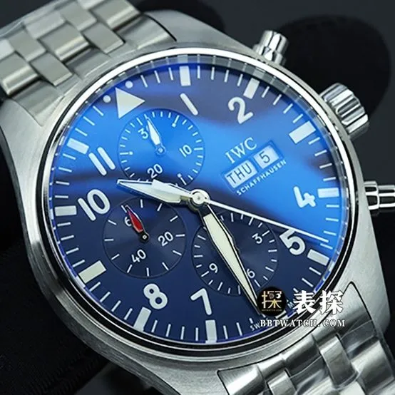 ZF factory Universal Pilot Chronograph IW377717 super A watches men's blue disk steel strap models pictures and prices strap real picture