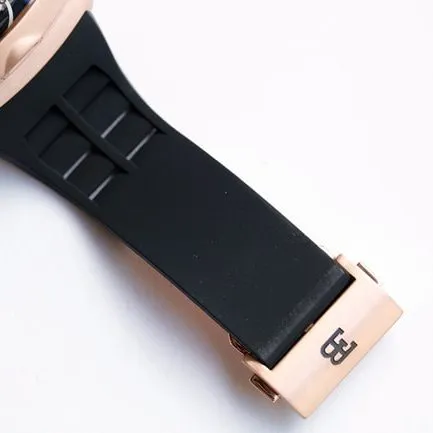 top-tier Bugatti Veyron high-quality watch men's black dial black rubber strap mechanical Czech Leopard watch detail shots