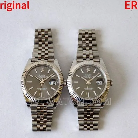 ERF factory date display model genuine and fake comparison evaluation Rolex gray plate top-tier table appearance live photos