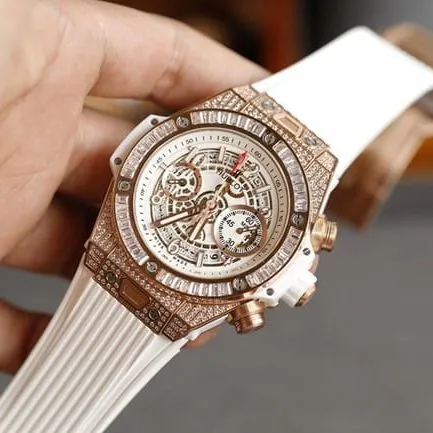 top-tier watch HublotBIG BANG series 411.NM.1170.RXrose gold color case jewelry watch front view