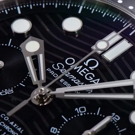 OM Factorytop-tier watch Omega men's black dialsteel bracelet new Seamaster 300m 44mmchronograph watch front view