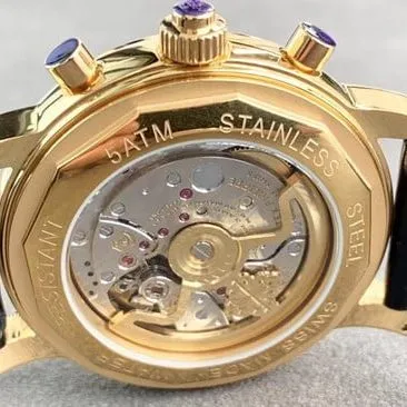 Top Patek Philippe imitation men's white dial black strap ultra-complicated chronograph series fully automatic mechanical watch front view