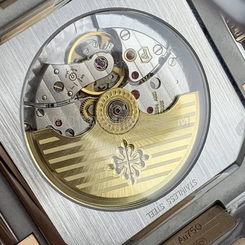 Patek Philippe collectible watch PPF FactoryCubitusblue dial45MM gold steel bracelet model 5821caseback live photo