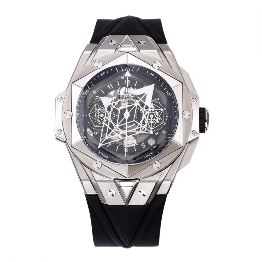 Hublottop-tier watch Big bang series fully automatic movement men's black dialrubber strap watch front view
