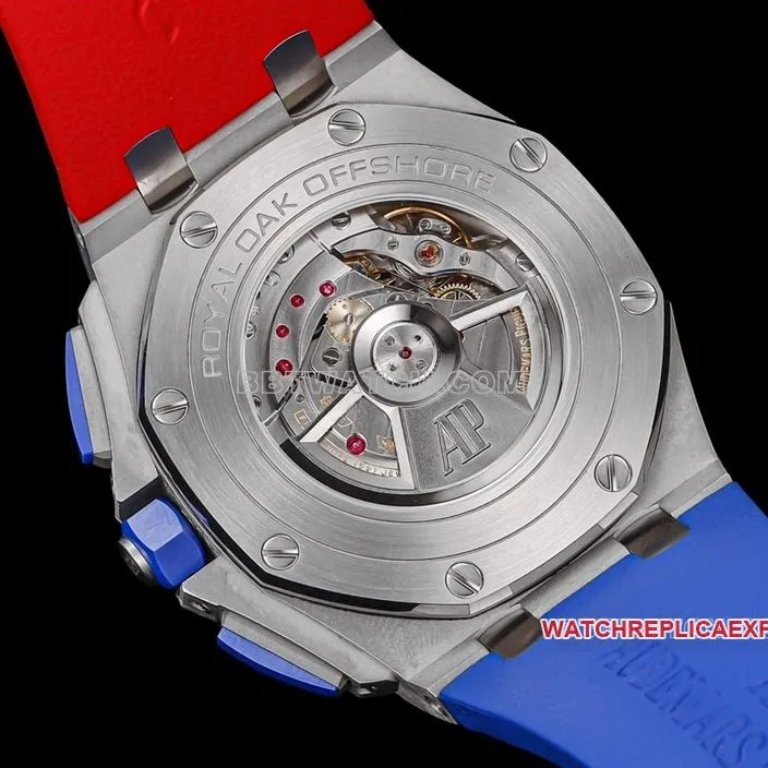 TW factory Audemars PiguetRoyal Oak offshore type 1:1super cloneblue dial red inner bezel26400front live photo