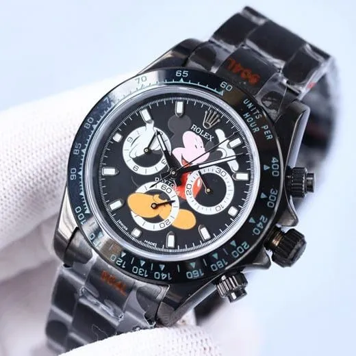 top-tier replicaRolexhigh-quality men's white dialsteel bracelet fully automatic movement multifunctional watch front view
