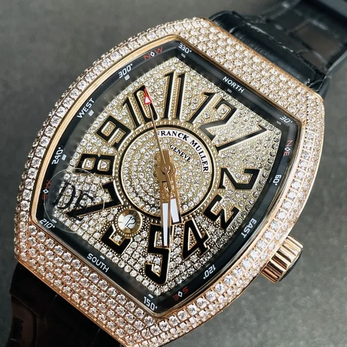 top-tier watch Franck Muller men's gold plate V45 SC DT series full automatic movement watch front view