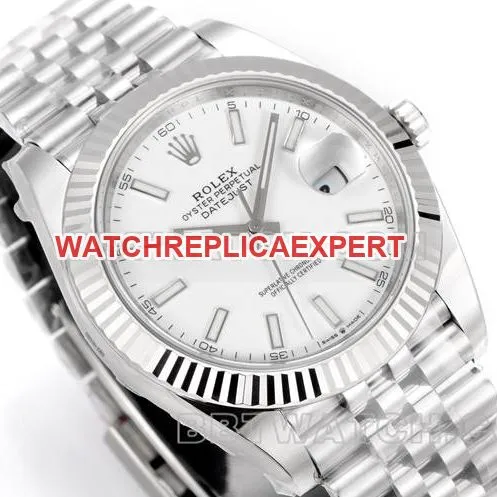top-tier watch JF factory Rolex log white dial3235 mechanical 41mm front live photo