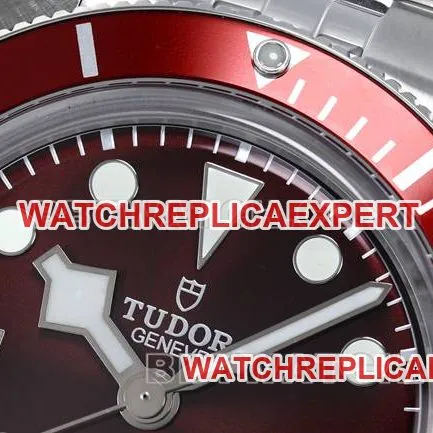 collectible watch ZF Factory Black Bay Tudor dark red dial steel braceletfront live photo