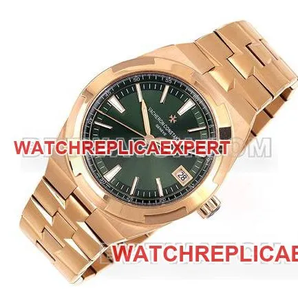 top-tier watch PPF Factory across the world Vacheron Constantingreen dialrose gold4500Vfront live photo