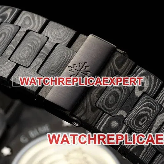 Patek Philippe collectible watch DIW factory Nautilus white dial carbon fiber mechanical steel bracelet model 5711front live photo