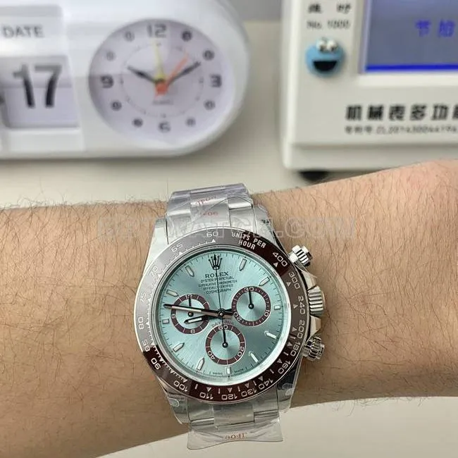 QF factory 1:1replica watch RolexDaytona ice blue dial4131 mechanical front live photo