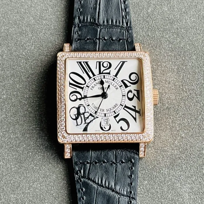 Top collectible watches Frankmuller Men's Gold Plate Full Star Series Belt Watch Front View