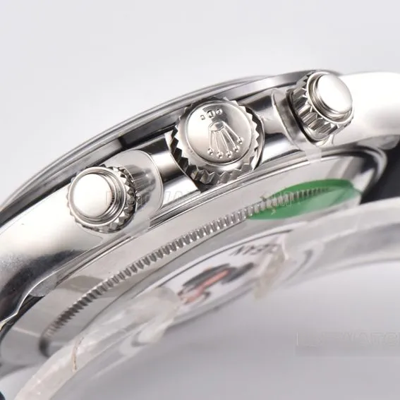 Factory C Rolex Daytonatop-tier replicawhite goldsilver dialrubber strap model 116519-L(FC)side live photo