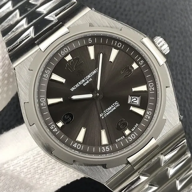 8F factory top-tier watch Vacheron Constantin men's black dialsteel bracelet all over the world automatic movement watch front view