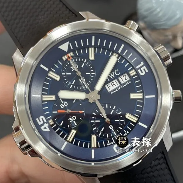 V6 factory IWC watch marine timepiece watch men's blue panda dial rubber model picture and price front live photo