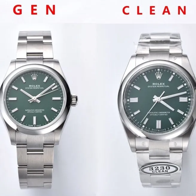 Rolex1:1replica, Oyster Perpetual watch, front comparison picture