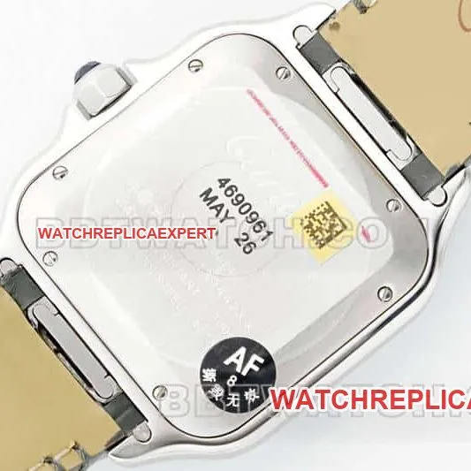 AF FactoryCartier Santos top-tier 1:1high-quality gray plate leather strap model WSSA0037front live photo