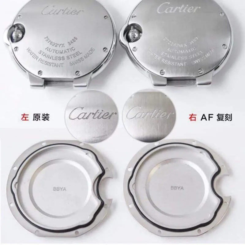 AFCartier blue balloon 33 diameter pink W6920100 replicaladies' watch real and fake comparison review detail shots