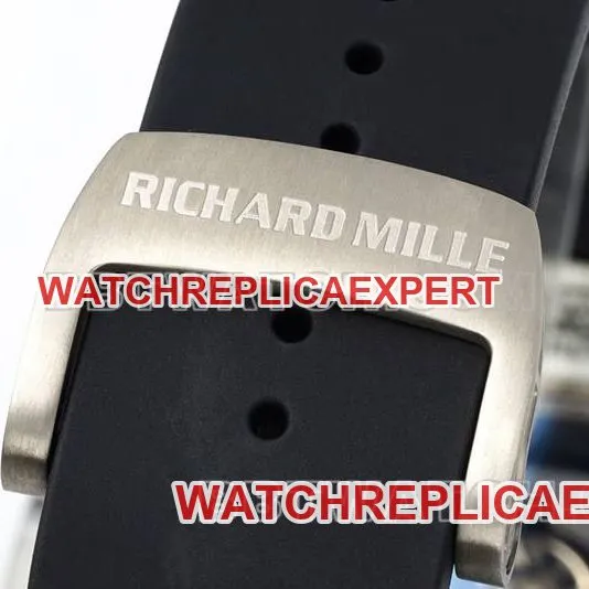 Richard Mille collectible watch R factory hollow plate white case black rubber model RM061front live photo