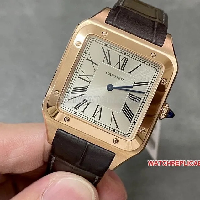 F1 factory Cartier Santos gray plate rose gold large size WGSA0032 front live photo