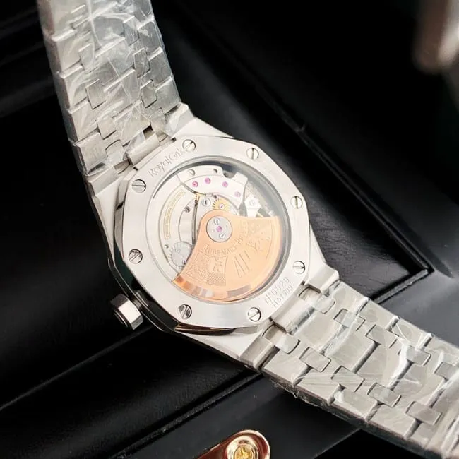 top-tier real diamond replicaAudemars PiguetRoyal Oak37MM gray plate women's watch front view