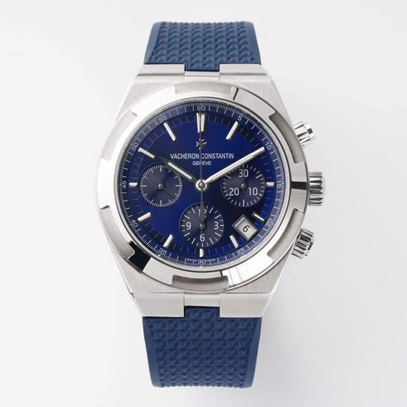 Vacheron Constantintop-tiersuper watch Overseas Series men's mechanical blue face watch front view
