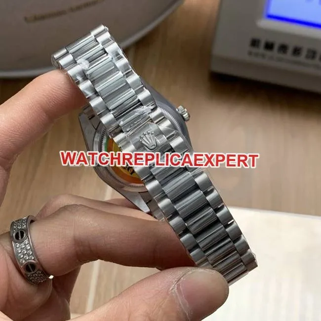 watch QF factory Day-DateRolex ice blue dial2836 mechanical 36mm weight live photos