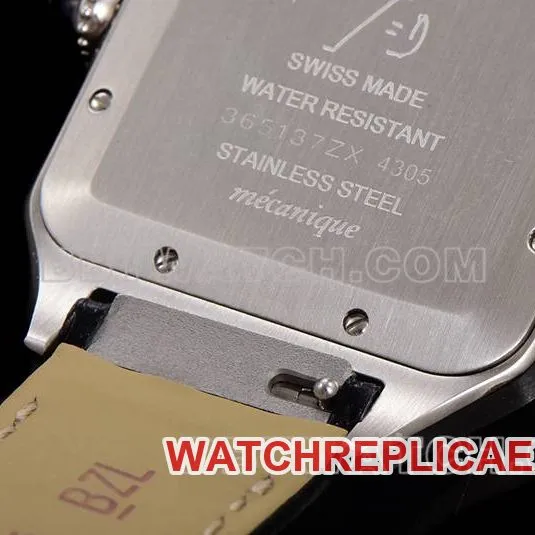 Cartier watch F1 factory Santos white dialyellow gold ring leather strap model front live photo