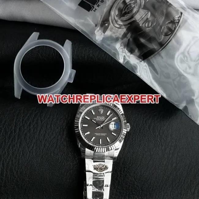 WKD Factory collectible Watch Log-Type Rolex 41mm Gray Dial 126331 Side Real Shot Picture