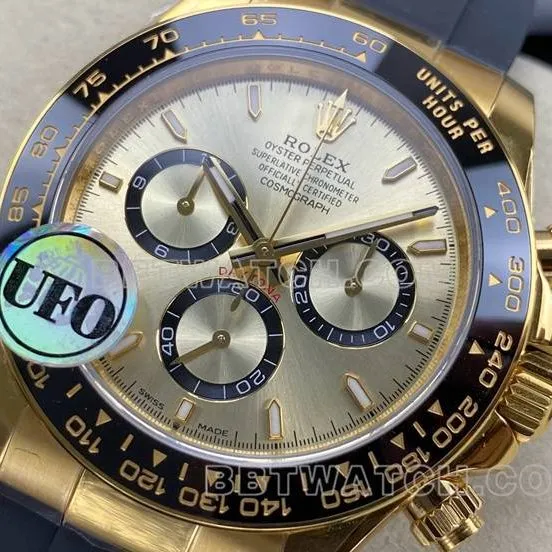top-tier watch DaytonaUFO factory Rolexyellow gold shell gold plate 4131 mechanical front live photo