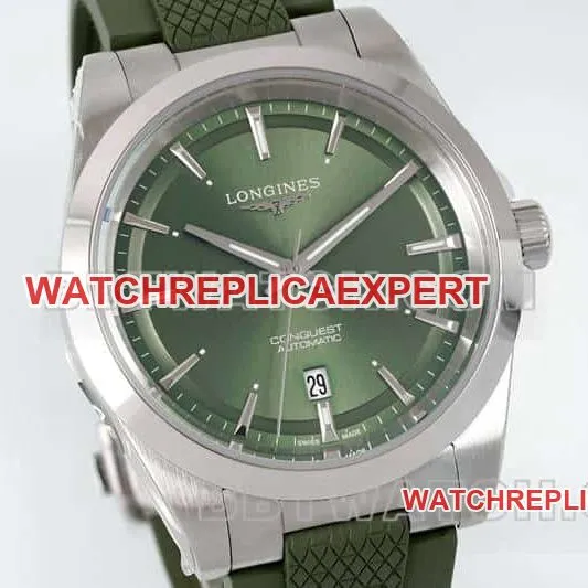 AF FactoryLongines Concas super clonegreen dial rubber model L3.830.4.02.9front live photo