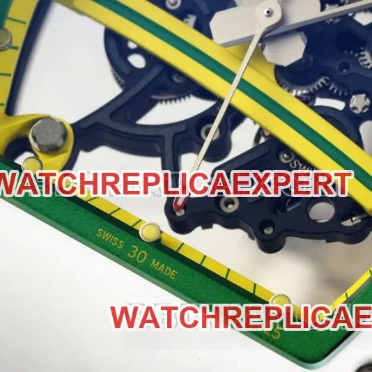 Richard Mille's collectible watch R factory hollow plate white rubber model RM061front live photo