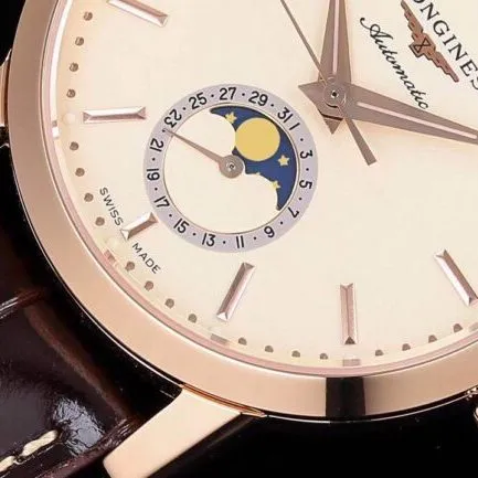 top-tier watch Longines classic retro series 1832 model white steel white bottom mechanical men's watch front view