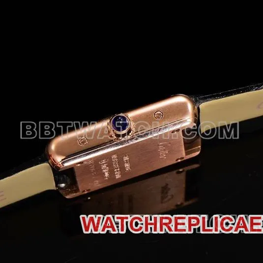 Cartier top collectible watches F1 factory tank white disk rose gold case belt models front real picture