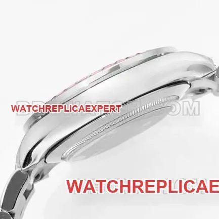 collectible watch DaytonaRX FactoryRolexblack dial pink diamond bezel mechanical front live photo