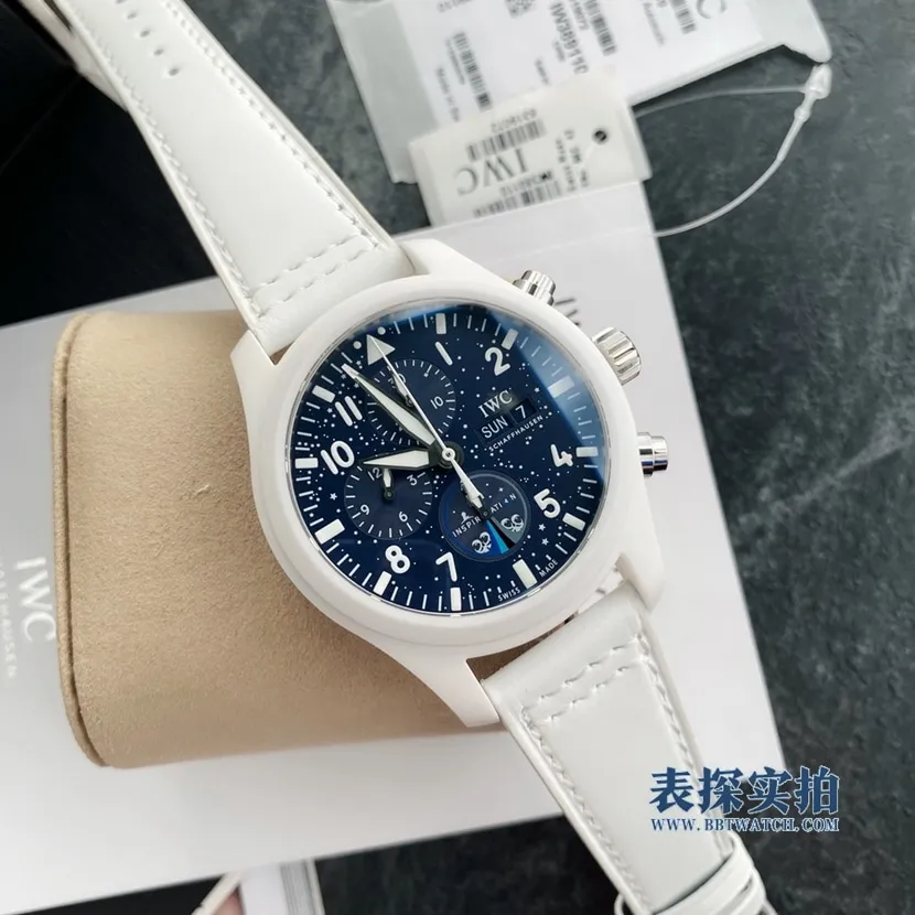 How much does the IWC blue dial pilot series naval air combat unit chronograph watch cost?
