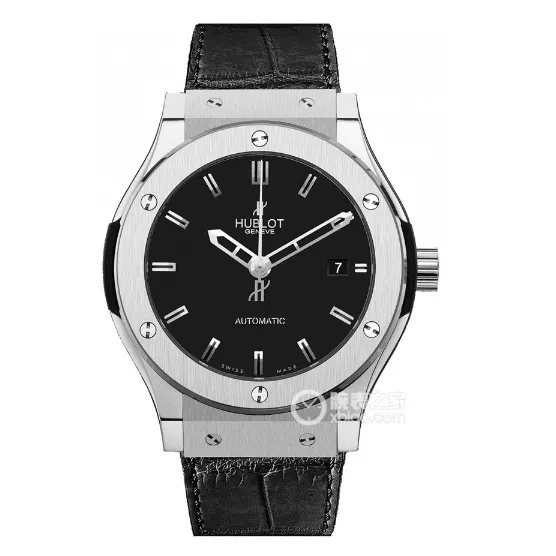 APS Classic Fusion Hublot collectible watches Satin Black Sunburst Dial Rubber Model 565.NX.1470.RX