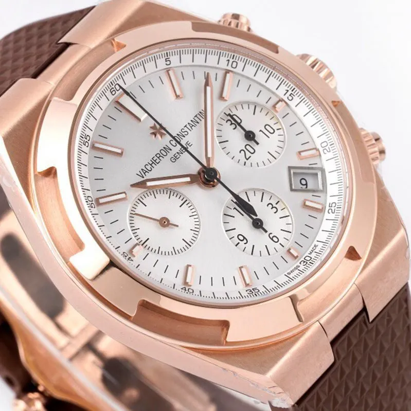 Vacheron Constantintop-tiersuper watch Overseas series men's mechanical white face watch front view