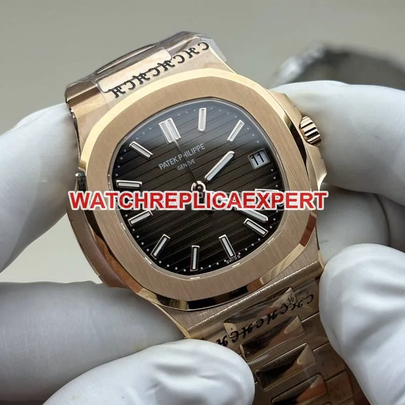 Patek Philippe collectible watch BBF factory Nautilusrose gold coffee plate 324movementsteel bracelet front live photo