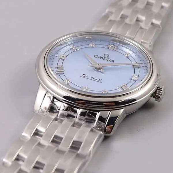 Omegasuper Diefei ladies' watchquartz series watch 27.4mmblue dialdetail shots