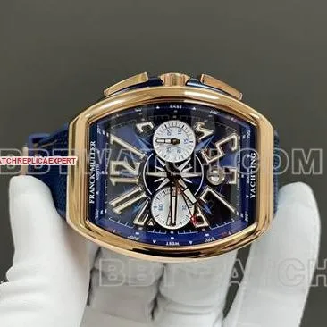 ABF factory top-tier watch Frank Muller V45 blue dial gold case leather braceletcaseback live photo