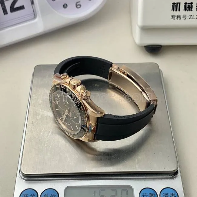 1:1replica watch QF factory DaytonaRolex coffee tray rose gold4131 mechanical wear live photos