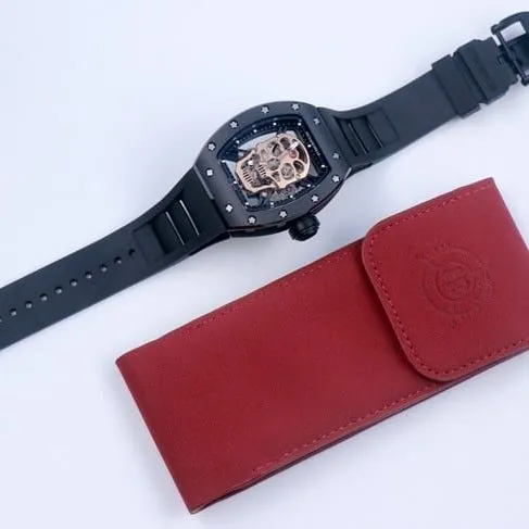 JB factory Richard Milletop-tier watch automatic movement genuine tourbillon men's white dialrubber strap watch front view