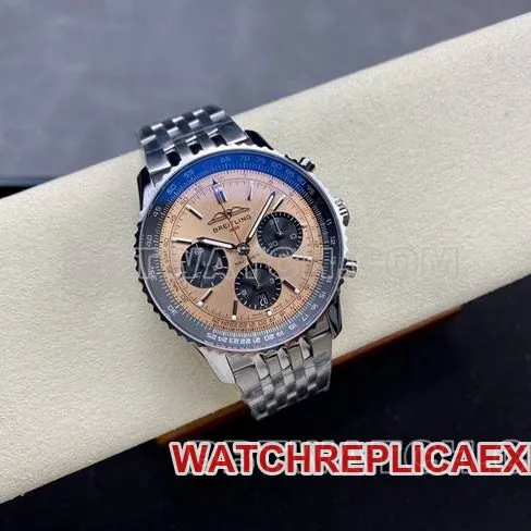 watch BreitlingBLS factory aviation chronograph copper plate steel bracelet model front live photo