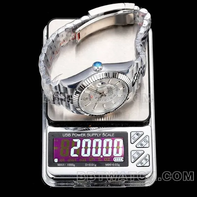 top-tier watch Navigator AR+ factory Rolexwhite dial mechanical front live photo
