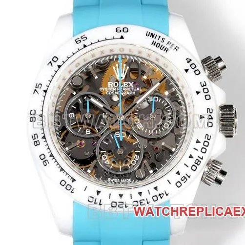 watch RolexTW factory Daytona white case blue rubber braceletfront live photo