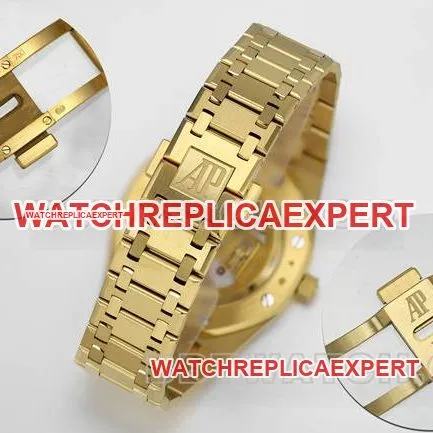 top-tier watch ZF FactoryAudemars PiguetRoyal Oak smoked yellow gold plate 16202front live photo