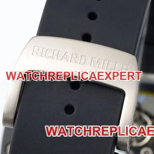 Richard Milletop-tier watch R factory hollow plate black rubber model RM061front live photo