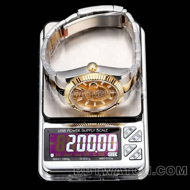 1:1replica watch Navigator AR+ factory Rolex gold plate mechanical room gold steel braceletfront live photo